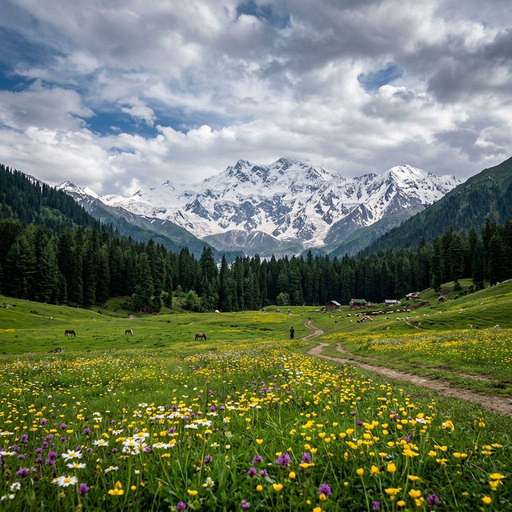 Srinagar to Yousmarg pristine valleys and pine forest taxi route Kashmir